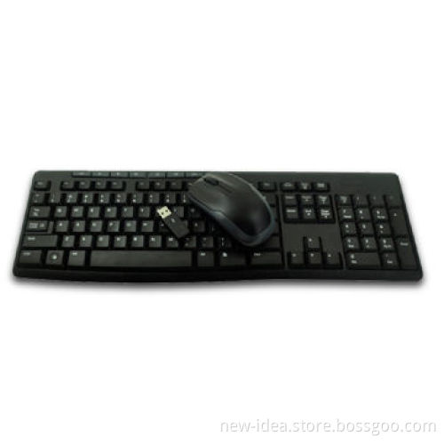 Computer RF Keyboard and Mouse Combo with 2AAA Batteries and 8 to 10m Receiver Distance